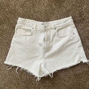 Zara white denim shorts